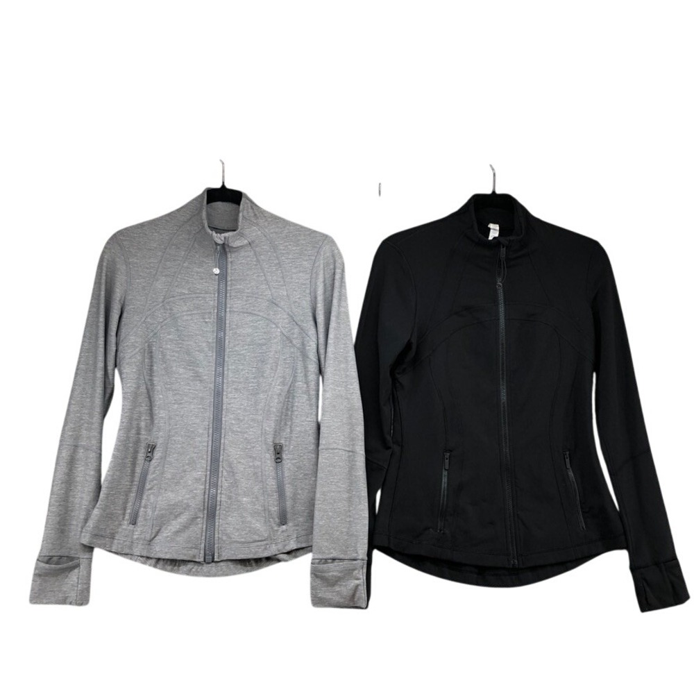Lululemon Define Jacket Womens 8 Bundle Gray Black Full Zip Activewear Yoga
